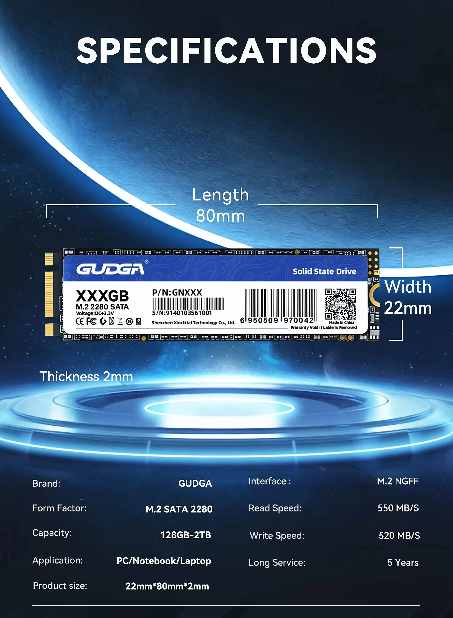 Laptop M.2 SATA SSD 